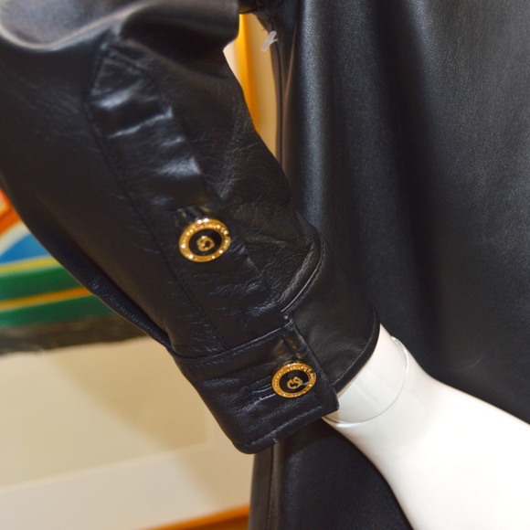 St. John Black Leather Button-Up Jacket – Size M (New Without Tags) - Picture 6 of 15